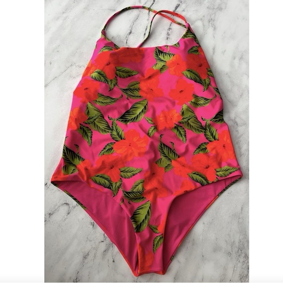 Beach Riot | Swim | Beach Riot Nwt Pink Floral Wireless Hibiscus Sunset ...